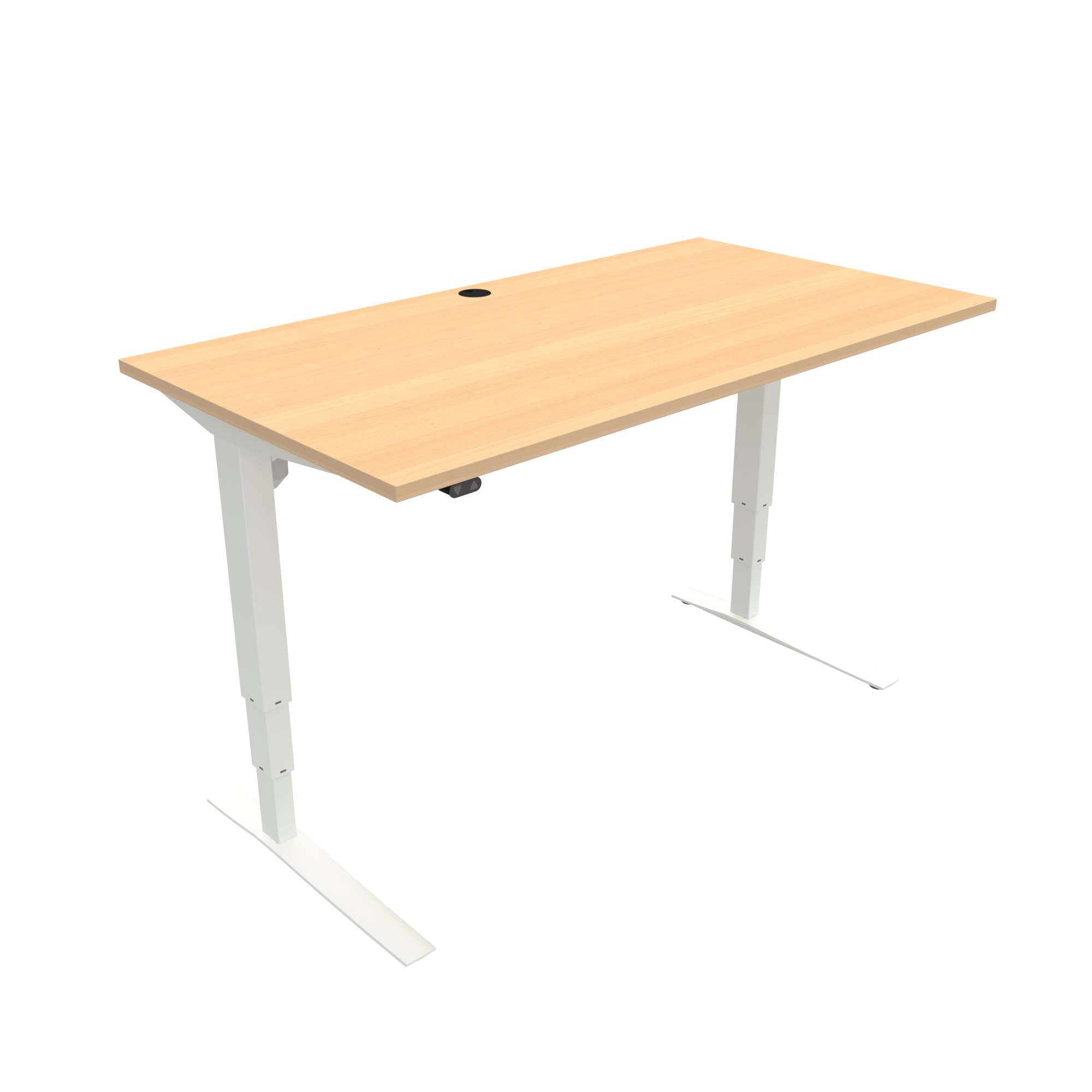 ConSet 501-43 EHA desk 1200w 800d white frame beech top